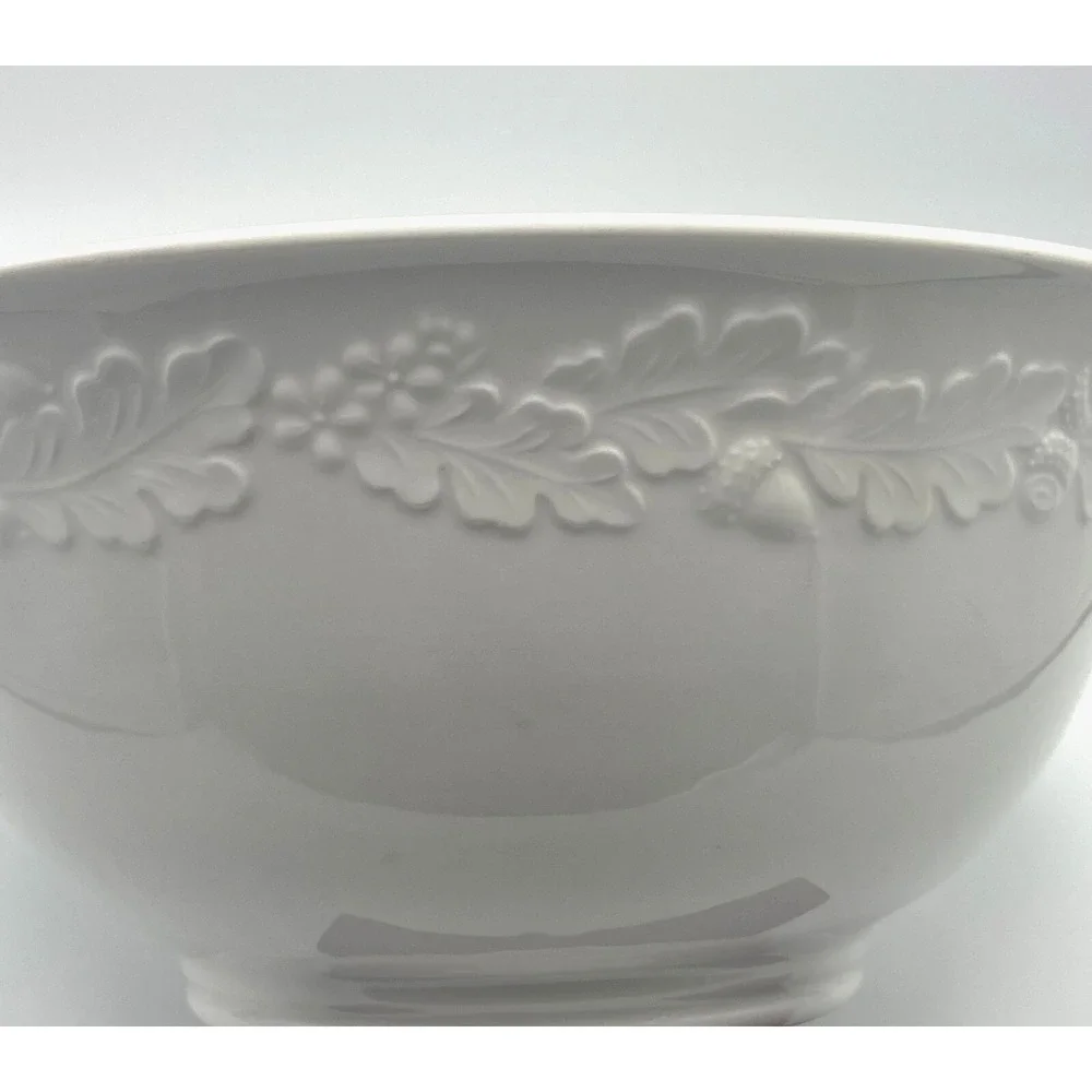 MSE Martha‎ Stewart Acorn Serving Salad Bowl White Oak Leaves 9